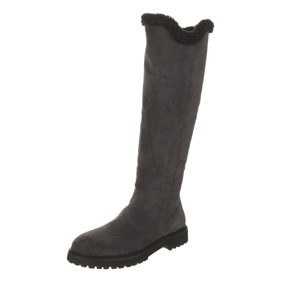 AQUATALIA 6.5 6 SHEARLING FUR LINED Mikenna Grey Suede Knee High Boots - Picture 7 of 7